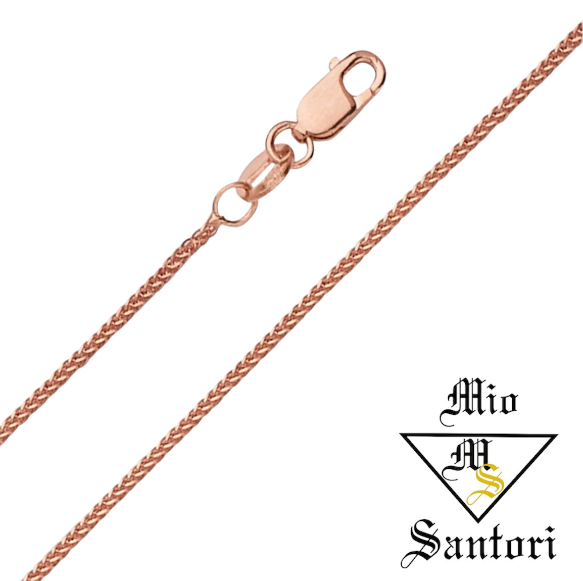 14k Diamond Cut Wheat Chain (Yellow/White/Rose)