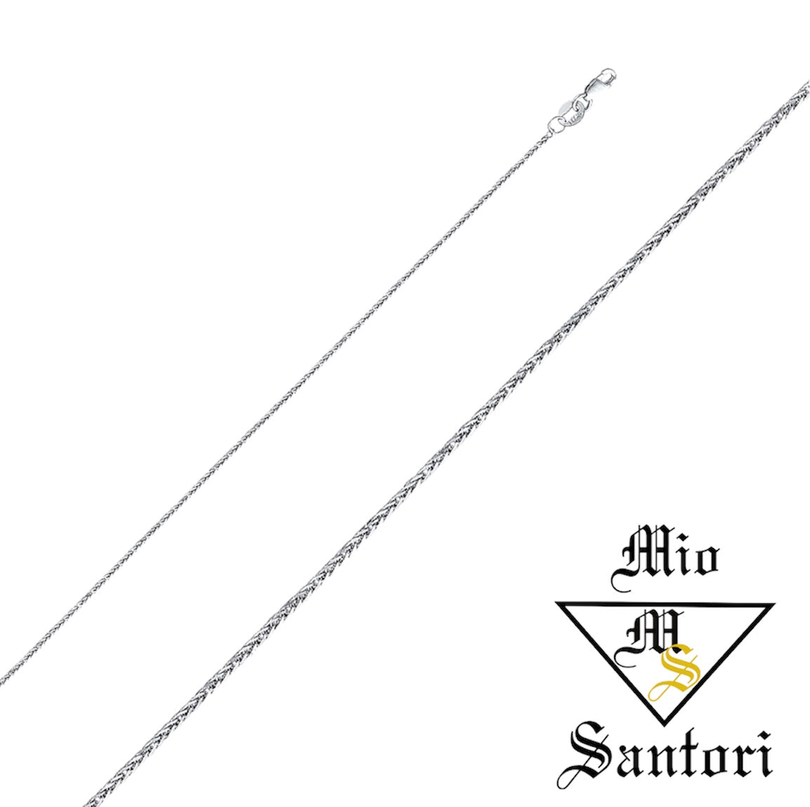 14k Diamond Cut Wheat Chain (Yellow/White/Rose)