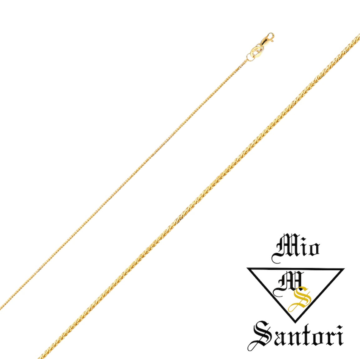 14k Diamond Cut Wheat Chain (Yellow/White/Rose)